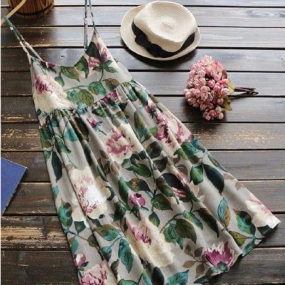 Floral Linen Dress